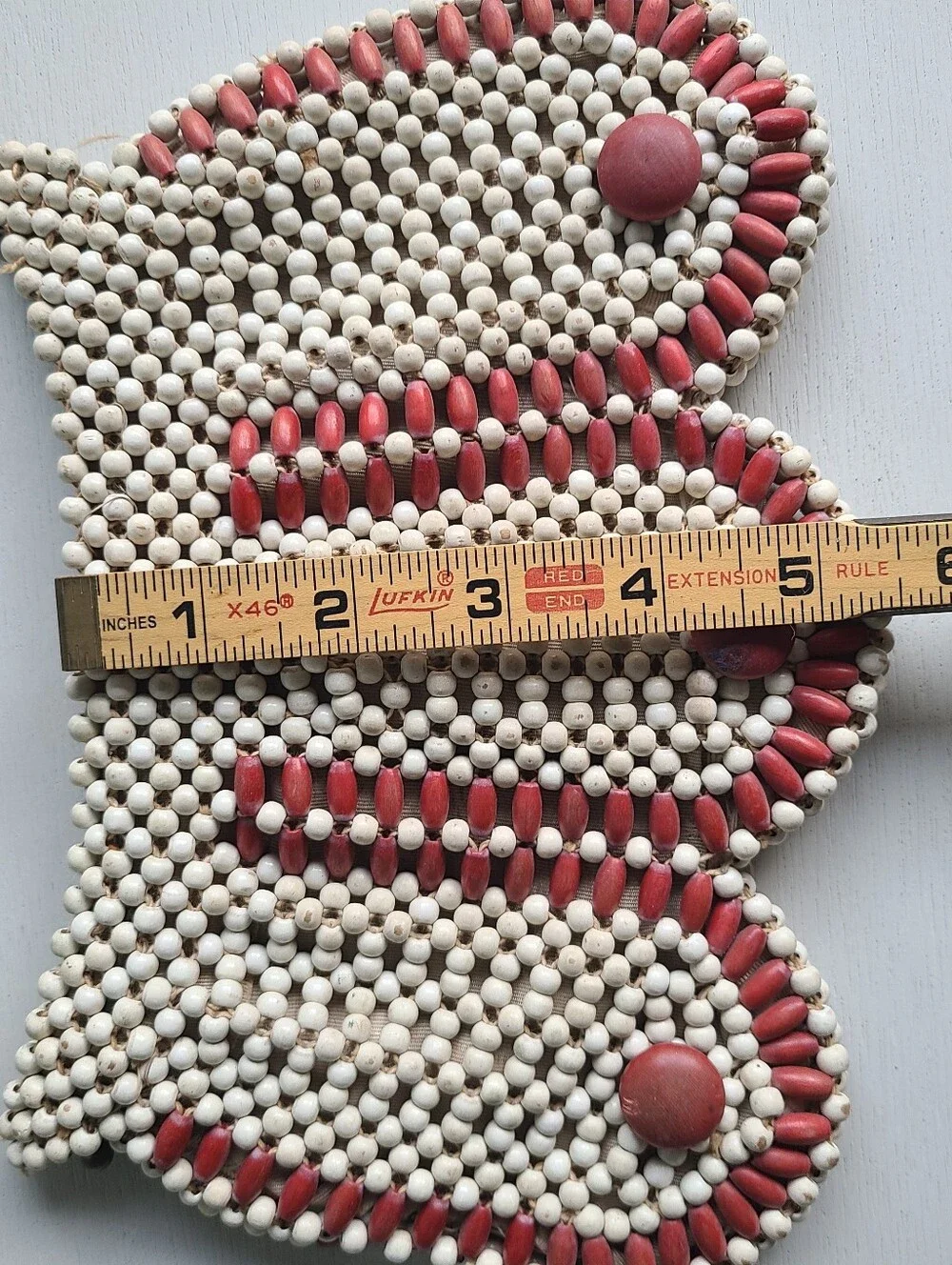 Vintage Wood Bead Clutch 1930s 1940s